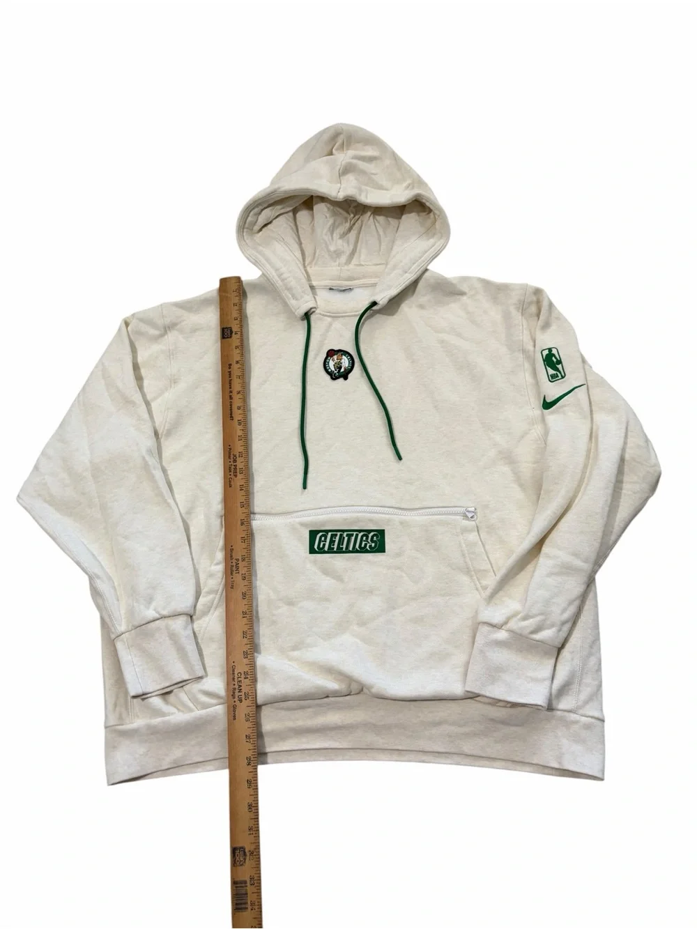 Nike NBA Boston Celtics Courtside Hoodie Mens 2XL Cream Pullover Sweatshirt